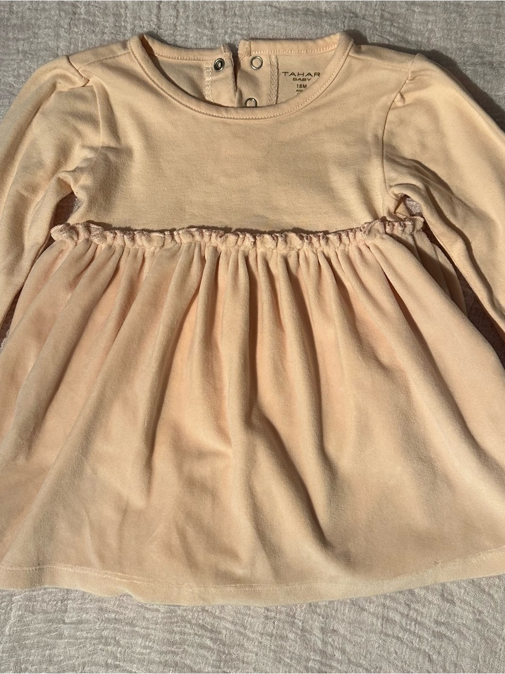 Tahari Baby Girls 18M Cream Long Sleeve Dress